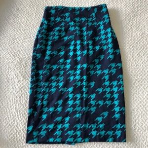 Halogen Navy and Teal Pencil Skirt